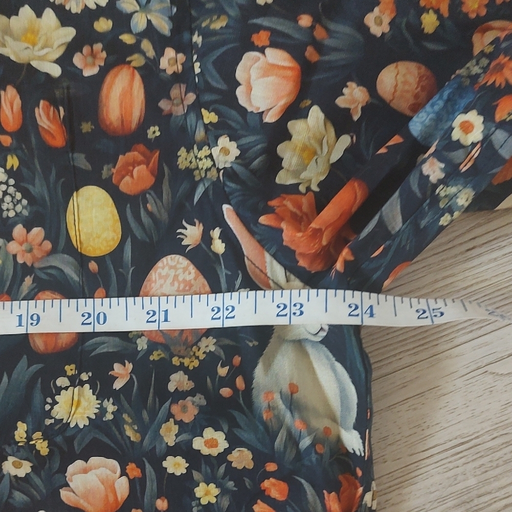 NWT YIUME HAWAII Men's Short Sleeve Button Up Shirt Navy and Orange Size Medium - Picture 3 of 11